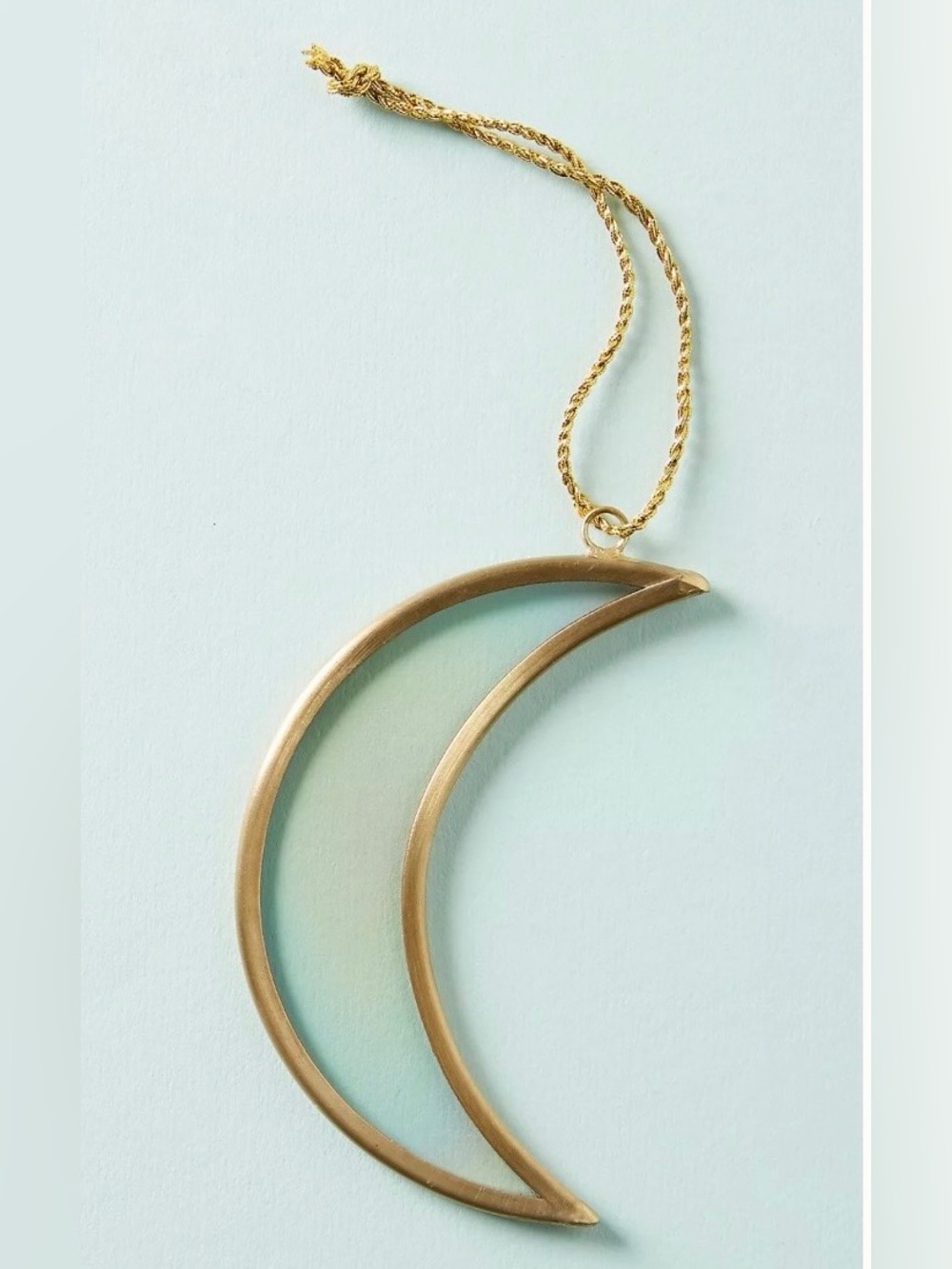 Anthropologie Iridescent Crescent Moon Christmas  Ornament Rare HTF NEW